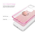 Capa de telefone glitter com suporte de anel para iPhone